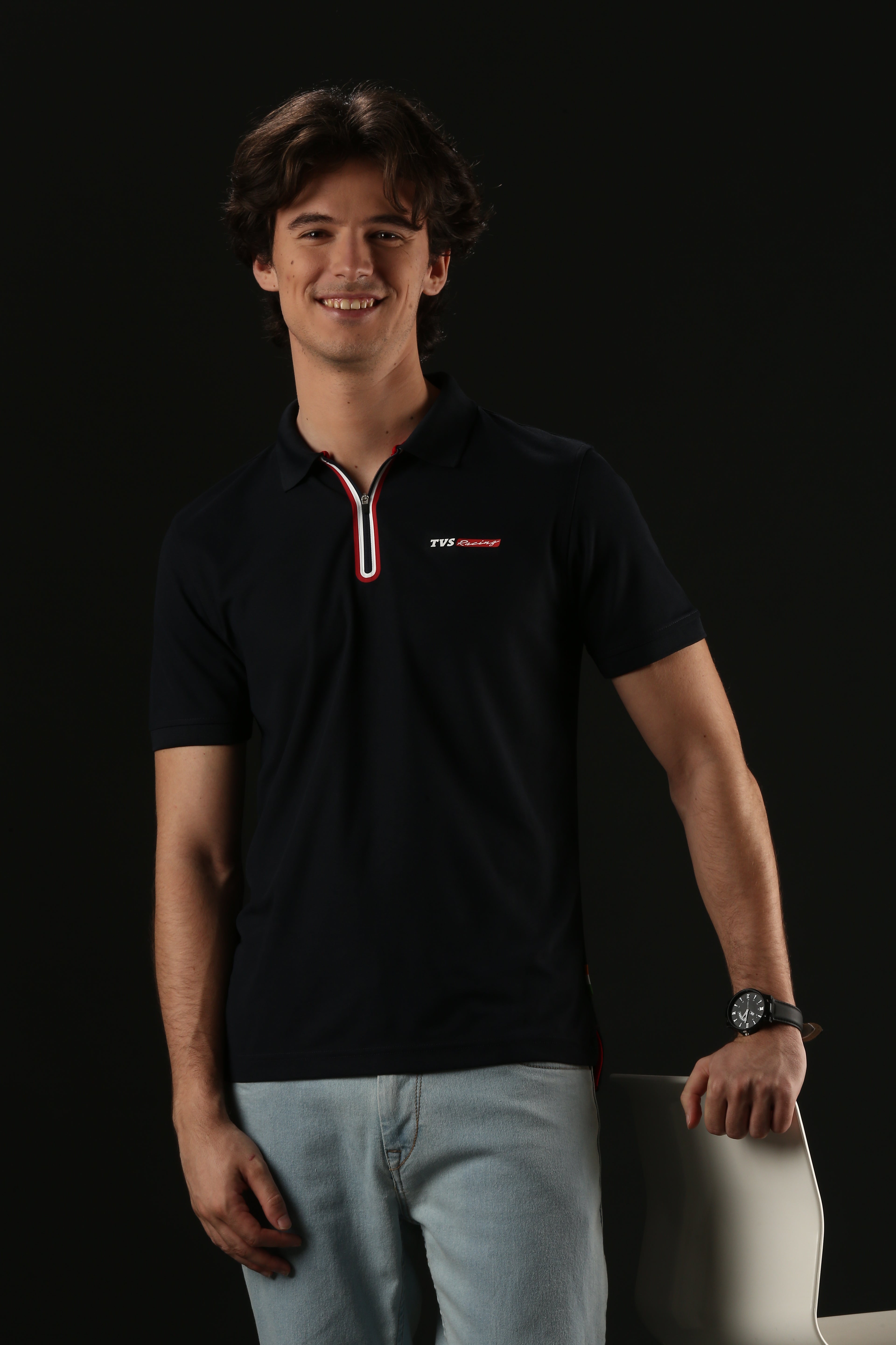 TVS Originals Racing Men’s Polo T-Shirt | 100% Polyester | Quick-Dry | Antimicrobial Finish | Zipper Placket | Reflective Branding | Lightweight Activewear | 200 GSM | Regular Fit
